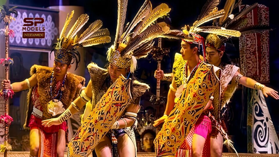 Authentic Ngajat Iban male dancer performance in Kuala Lumpur